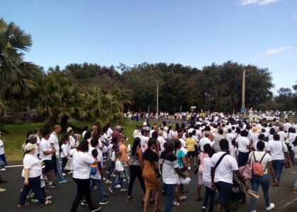 Procession lors de la fête de la Salette à la Ligne des Bambous le dimanche 18 septembre 2022.