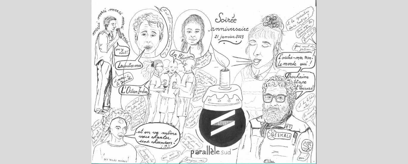 Anniversaire 1 an du site de Parallèle Sud- dessin Eliane Wolff