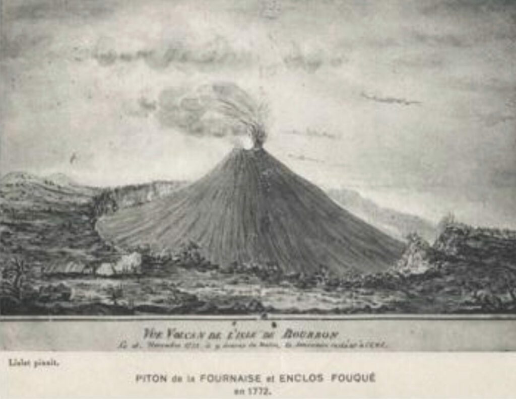 Piton de la Fournaise et enclos Fouqué en 1732