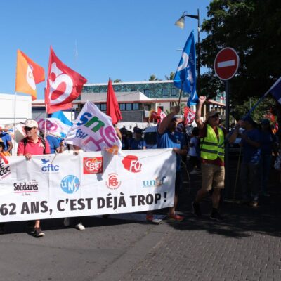 manifestation contre retraite à 64 ans saint-pierre 6 juin 2023
