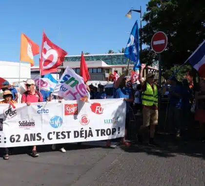 manifestation contre retraite à 64 ans saint-pierre 6 juin 2023