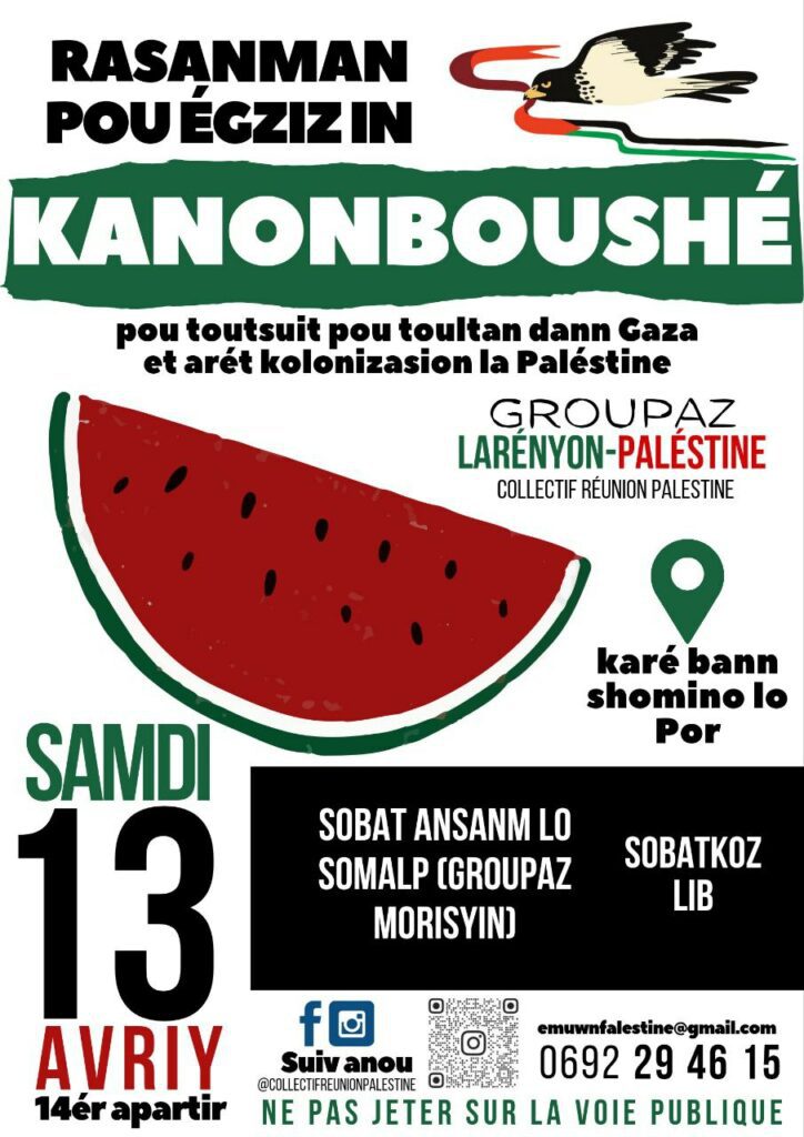 Manifestation contre la guerre à Gaza, Saint-Pierre, le 30 mars 2024.