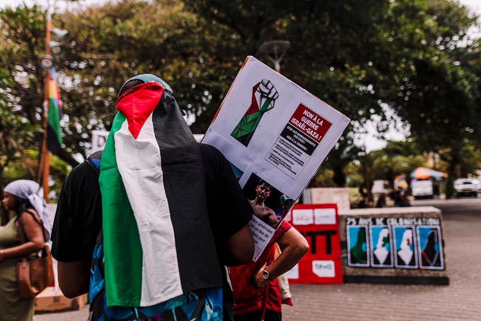 Manifestation contre la guerre à Gaza, Saint-Pierre, le 30 mars 2024.