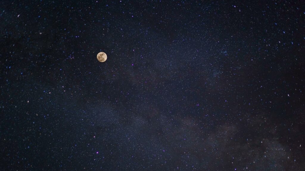 Lune et ciel, étoiles, astrologie