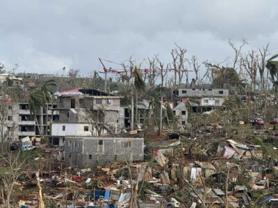 Cyclone Chido à Mayotte, dégâts de Tsingoni. Photo : Tom-Lou Cellier