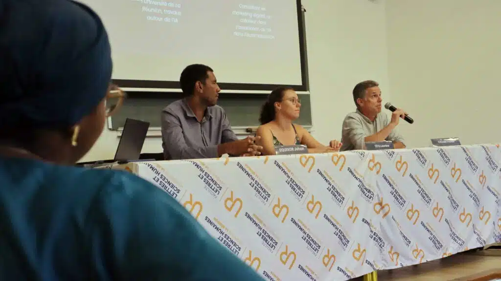 Séminaire sur l'IA à l'université Info-com Johan Equixor, Franck Cellier Laurène Têtu