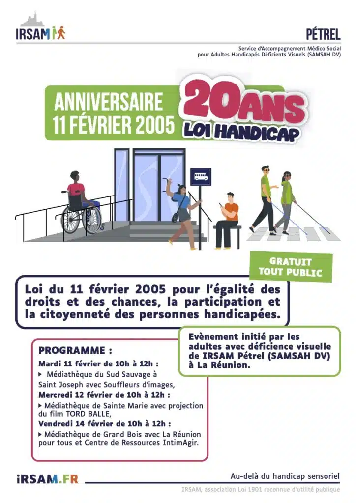 Affiche IRSAM Pétrel Loi Handicap 20 ans