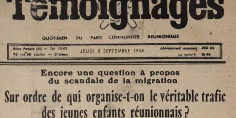 Une du journal Témoignages du 5 septembre 1968 qui mentionne l'affaire des 