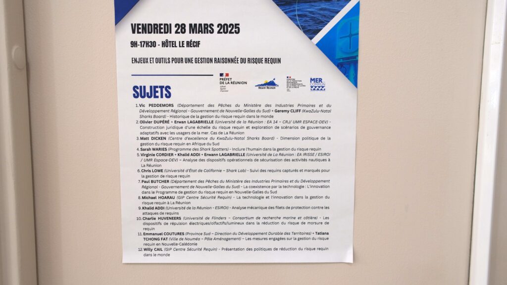 Symposium international 2025 sur la gestion du risque requin colloque