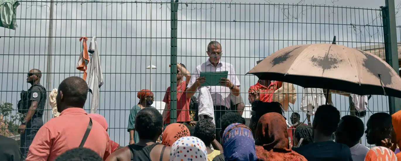 Mise à l'abri partielle de demandeurs d'asile organisée par la préfecture de Mayotte.
