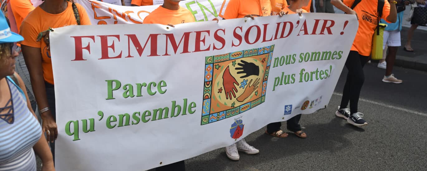 Des membres de l'association femmes solid'air lors de la manifestation.