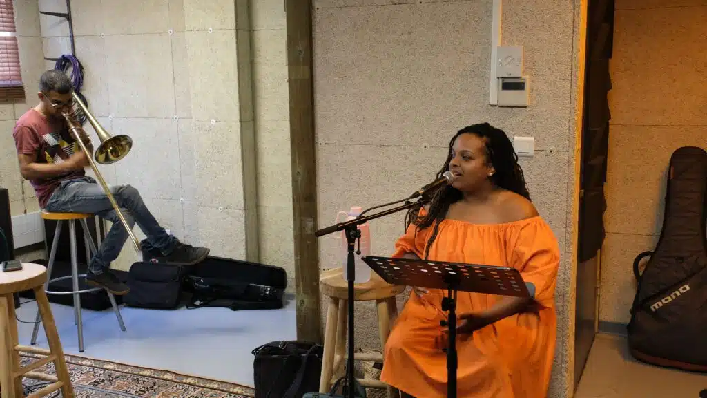 Gwendoline Absalon, musique jazz, Teddy Doris au trombone