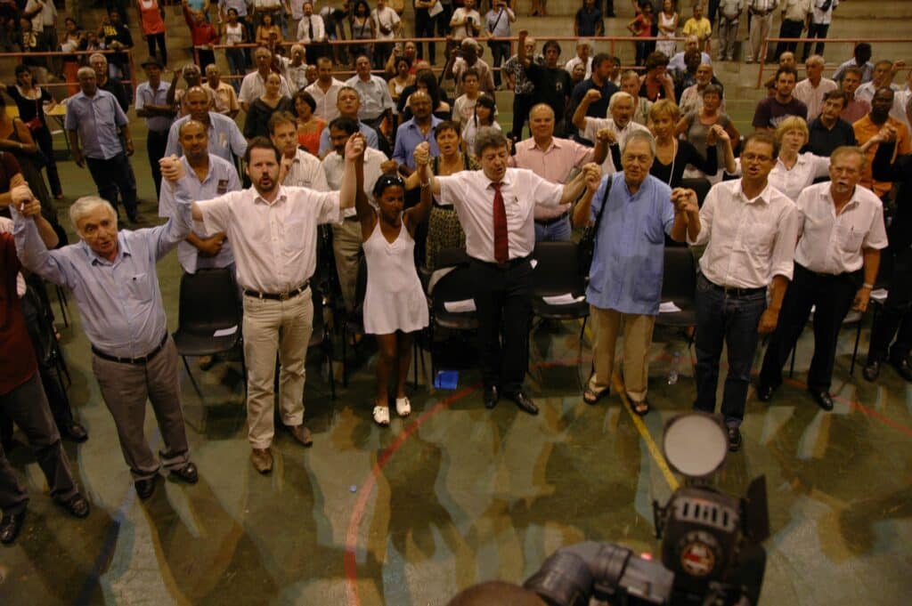 Paul Vergès au meeting de Jean-Luc Mélenchon au Port en avril 2011. (Collection privée)