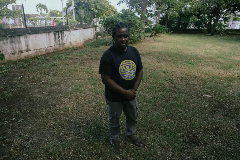 Billy Johny au parc Tardif de Saint-Pierre lors de la compétition .