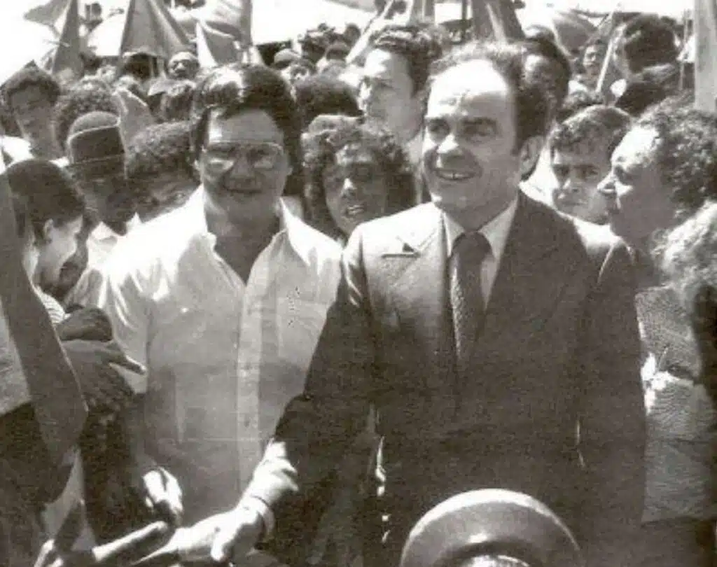 Visite de Georges Marchais à l'occasion des élections européennes en 1979.