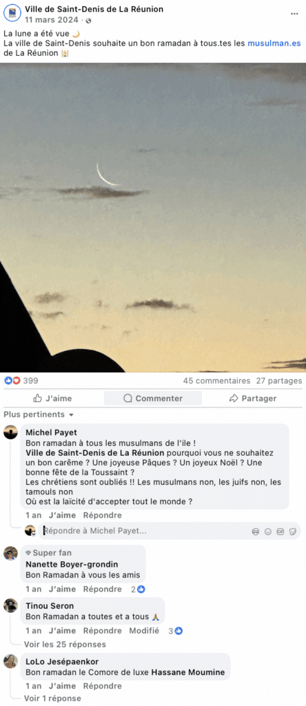 page facebook ville de Saint-Denis