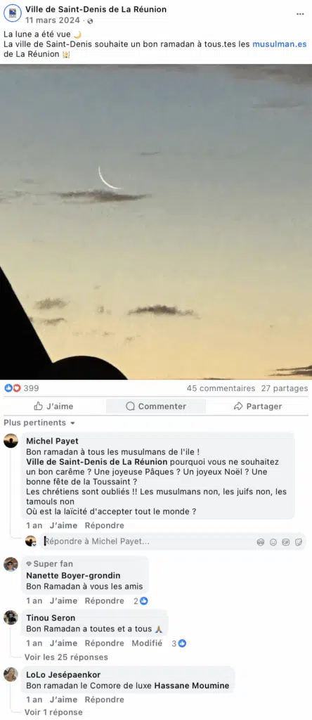 page facebook ville de Saint-Denis