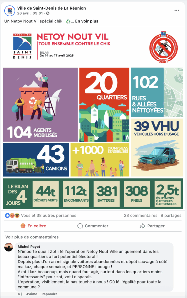 page facebook ville de Saint-Denis