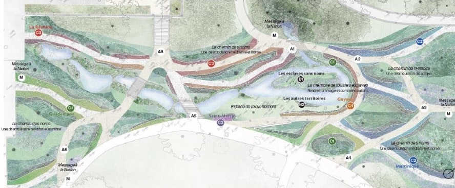 mémorial en hommage aux victimes de l’esclavage Paris Trocadéro Michel Desvignes paysagiste