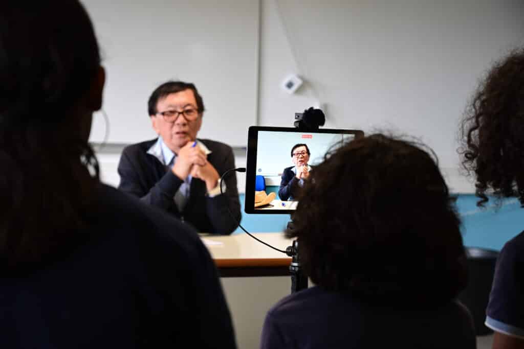Rencontre d'André Thien Ah Koon avec les élèves du collège de la Chatoire © Olivier Ceccaldi