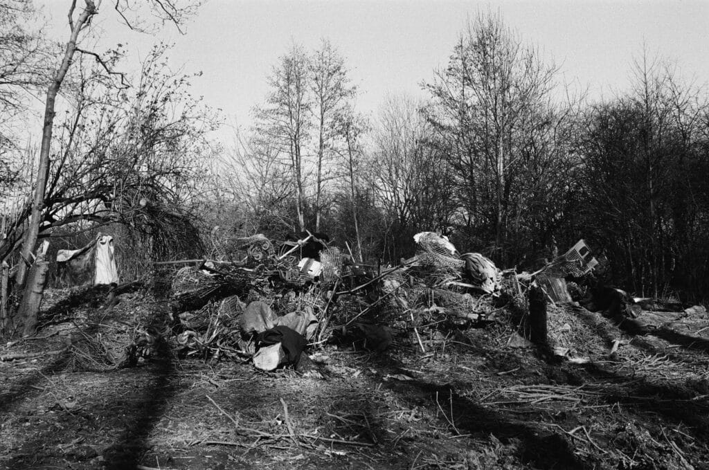 Evacuation du campement de personnes exilées de Grande-Synthe, mars 2023.