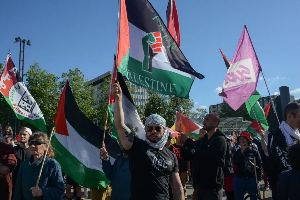 Manifestation en soutien à la Palestine, Rennes, 2024. © Olivier Ceccaldi