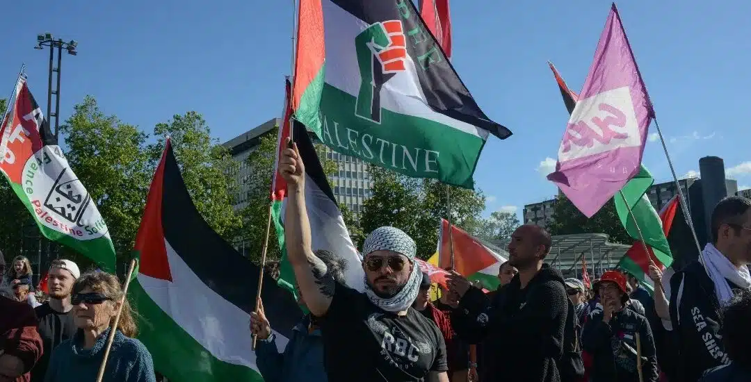 Manifestation en soutien à la Palestine, Rennes, 2024. © Olivier Ceccaldi