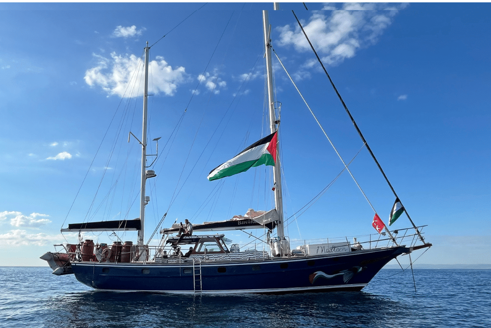 Photo du Madleen qui avait fait partie des deux premiers bateaux affrétés en juin dernier pour casser le blocus à Gaza.