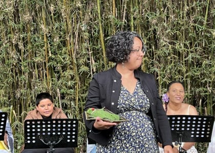 Sentié Fah'âme avec la troupe Kisa milé à l'observatoire des Makes