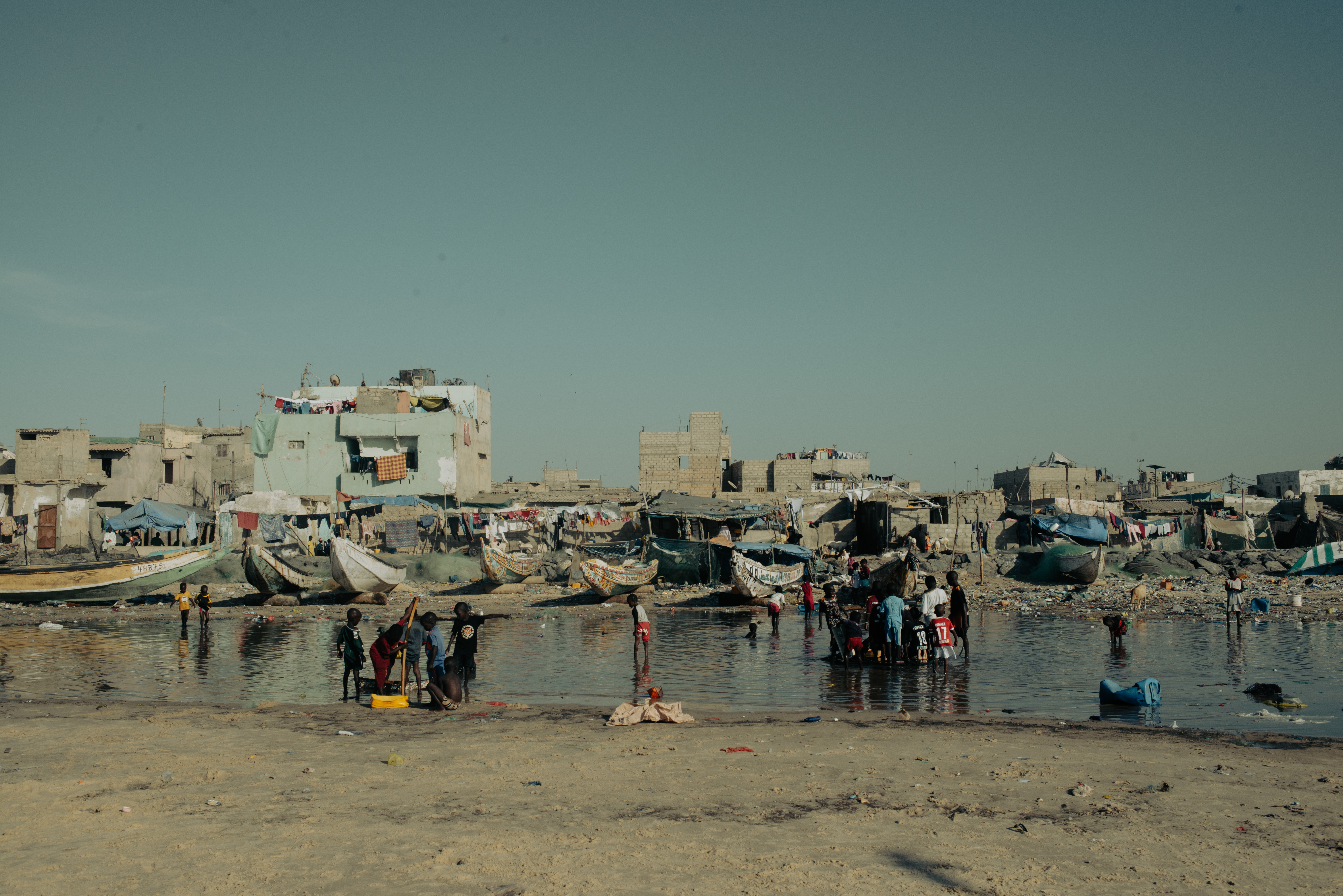 Plage devant le village de pêcheur de Guet Ndar.