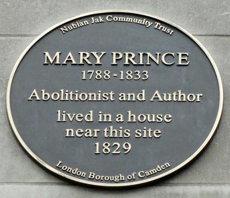 Mary Prince Plaque, Université de Londres, Malet Street, Londres, Photographie de Peter Hughes [ CC BY-NC-SA 2.0 via Flickr ]