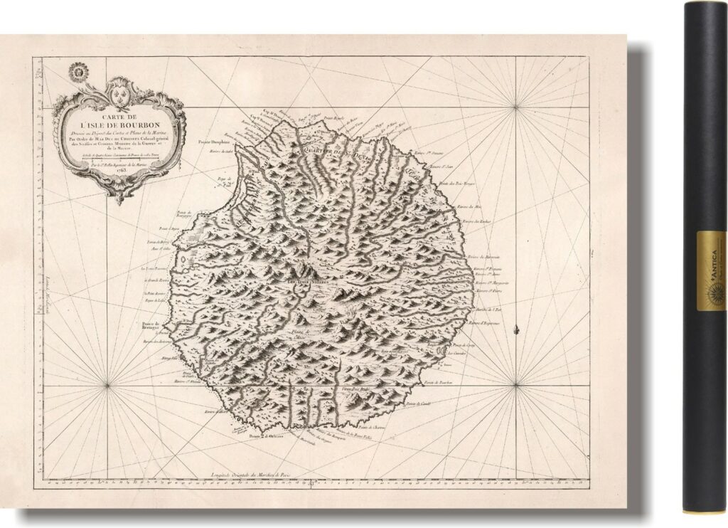 Carte de l'île Bourbon en 1763