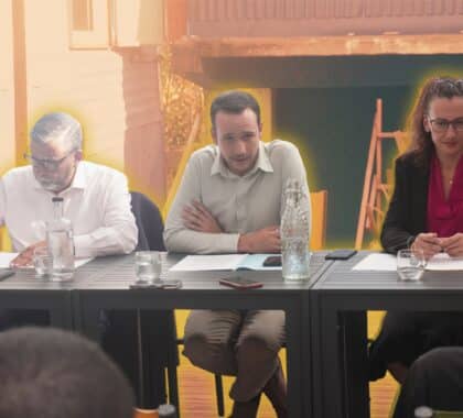 Camille Clain, maire de l'Entre-Deux, Alexis Chaussalet maire du Tampon, et Patrick Lebreton maire de Saint-Joseph