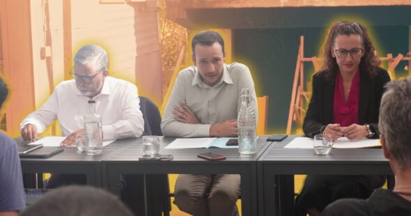 Camille Clain, maire de l'Entre-Deux, Alexis Chaussalet maire du Tampon, et Patrick Lebreton maire de Saint-Joseph