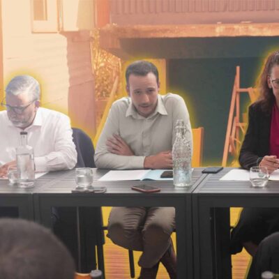 Camille Clain, maire de l'Entre-Deux, Alexis Chaussalet maire du Tampon, et Patrick Lebreton maire de Saint-Joseph