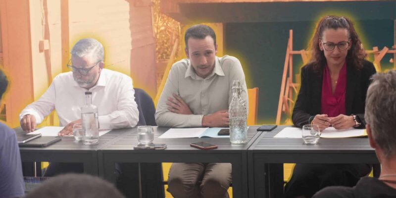 Camille Clain, maire de l'Entre-Deux, Alexis Chaussalet maire du Tampon, et Patrick Lebreton maire de Saint-Joseph