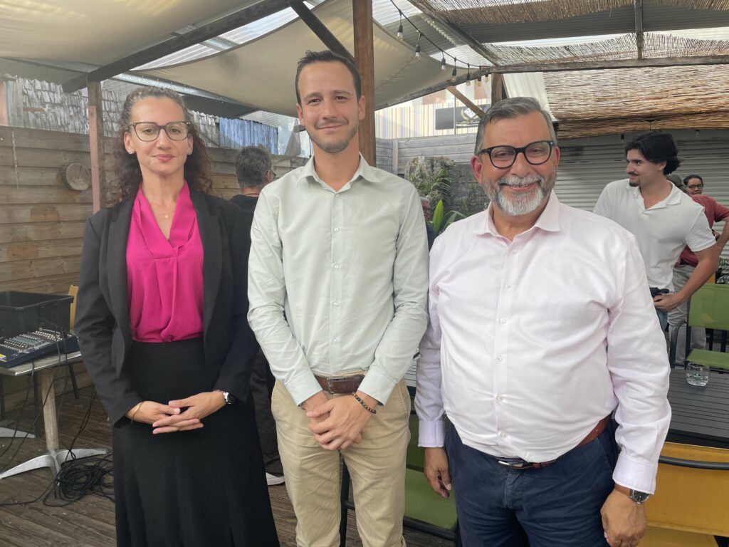 Camille Clain, maire de l'Entre-Deux, Alexis Chaussalet maire du Tampon, et Patrick Lebreton maire de Saint-Joseph