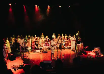 le Bisik était installé au Théâtre Les Bambous pour accueillir la présentation d'un projet musical très spécial avec Tifrid Maloya et les élèves de l'École François Frédéric Sisahaye de Mare à Martin © Iris Mardémoutou