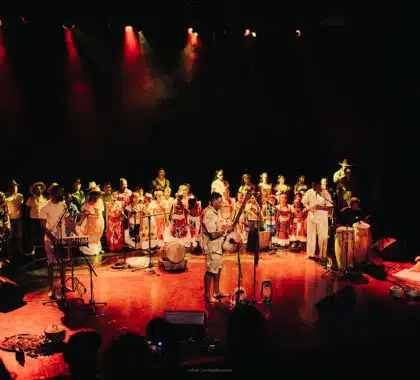 le Bisik était installé au Théâtre Les Bambous pour accueillir la présentation d'un projet musical très spécial avec Tifrid Maloya et les élèves de l'École François Frédéric Sisahaye de Mare à Martin © Iris Mardémoutou