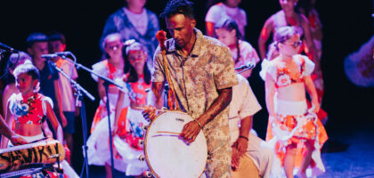 le Bisik était installé au Théâtre Les Bambous pour accueillir la présentation d'un projet musical très spécial avec Tifrid Maloya et les élèves de l'École François Frédéric Sisahaye de Mare à Martin © Iris Mardémoutou