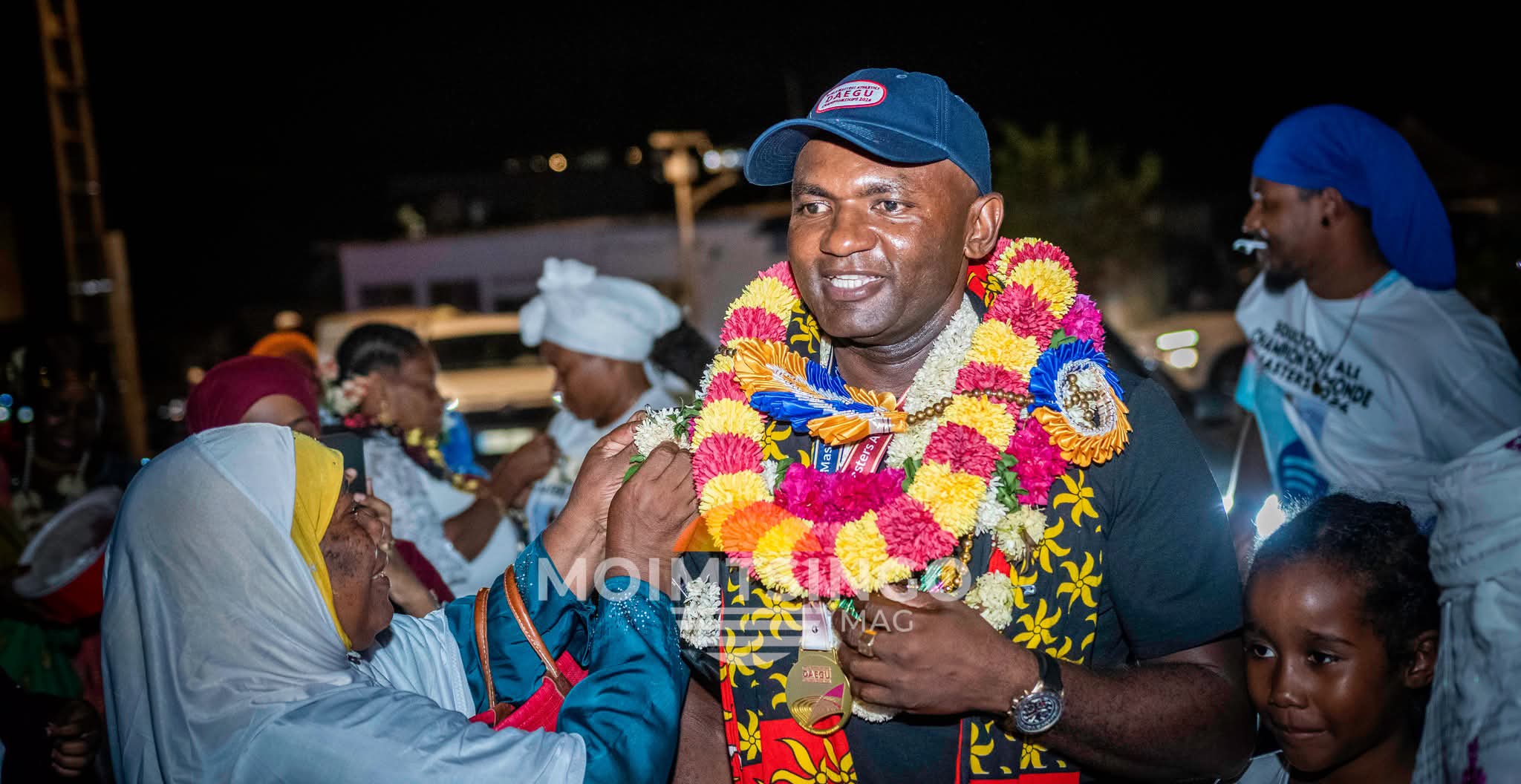 Sacré champion du monde de lancer du javelot lors des World Masters Athletics en Corée du Sud, Soultoini Ali est arrivé samedi 29 août à Mayotte